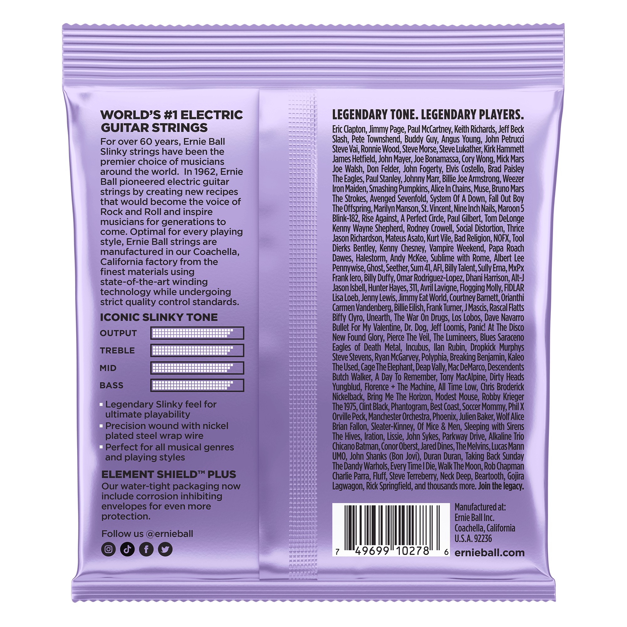 Ernie Ball Hybrid Slinky 9-46 – Lot De 2 Jeux De Cordes Guitare électrique Nickel, Le Mix Parfait Entre Souplesse Et Puissance
