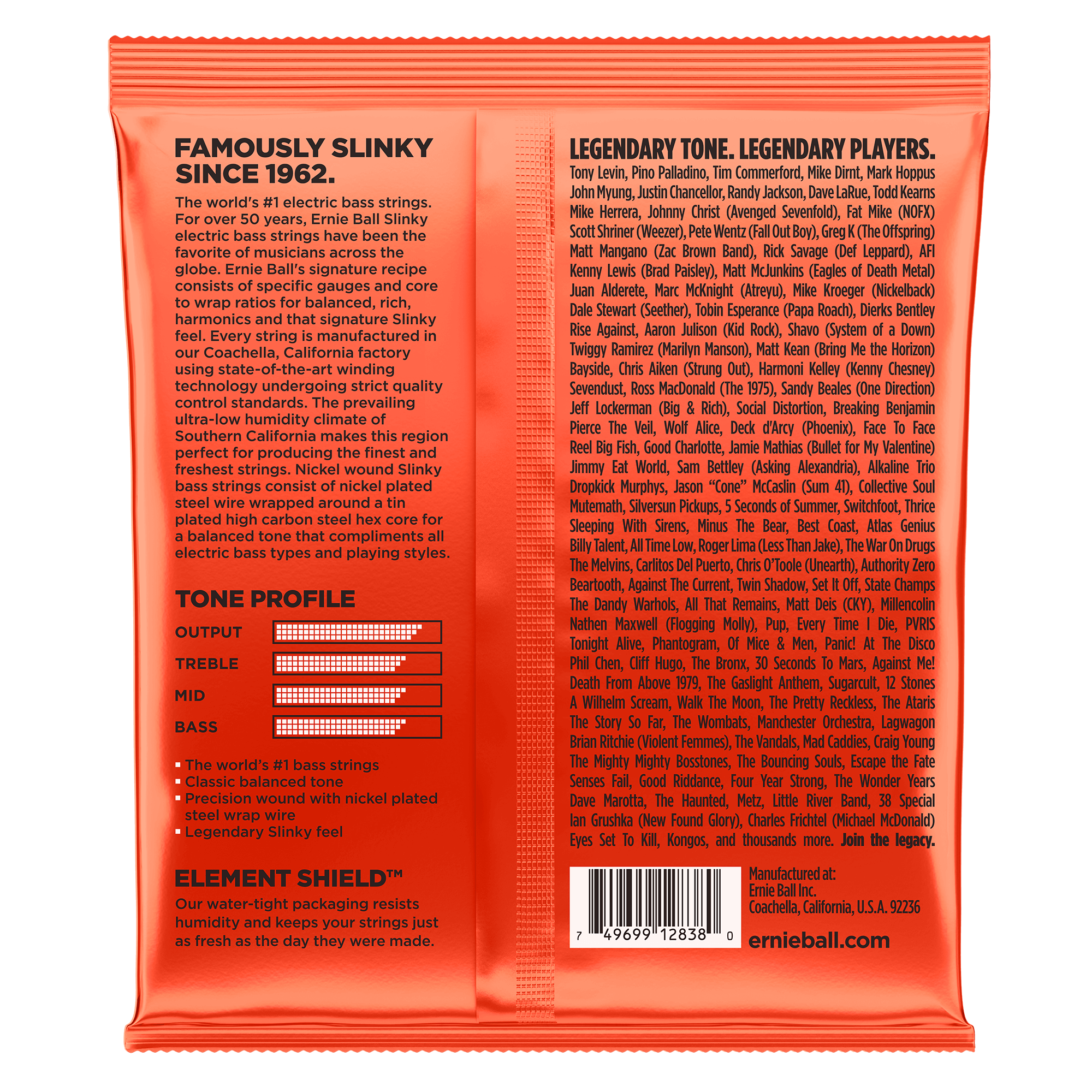 Slinky Nickel Wound Electric Bass 5 6 Strings Ernie Ball
