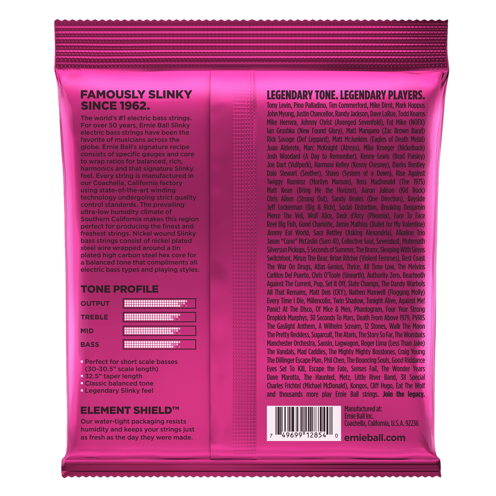 Slinky Nickel Wound Electric Bass Short Scale Strings Ernie Ball