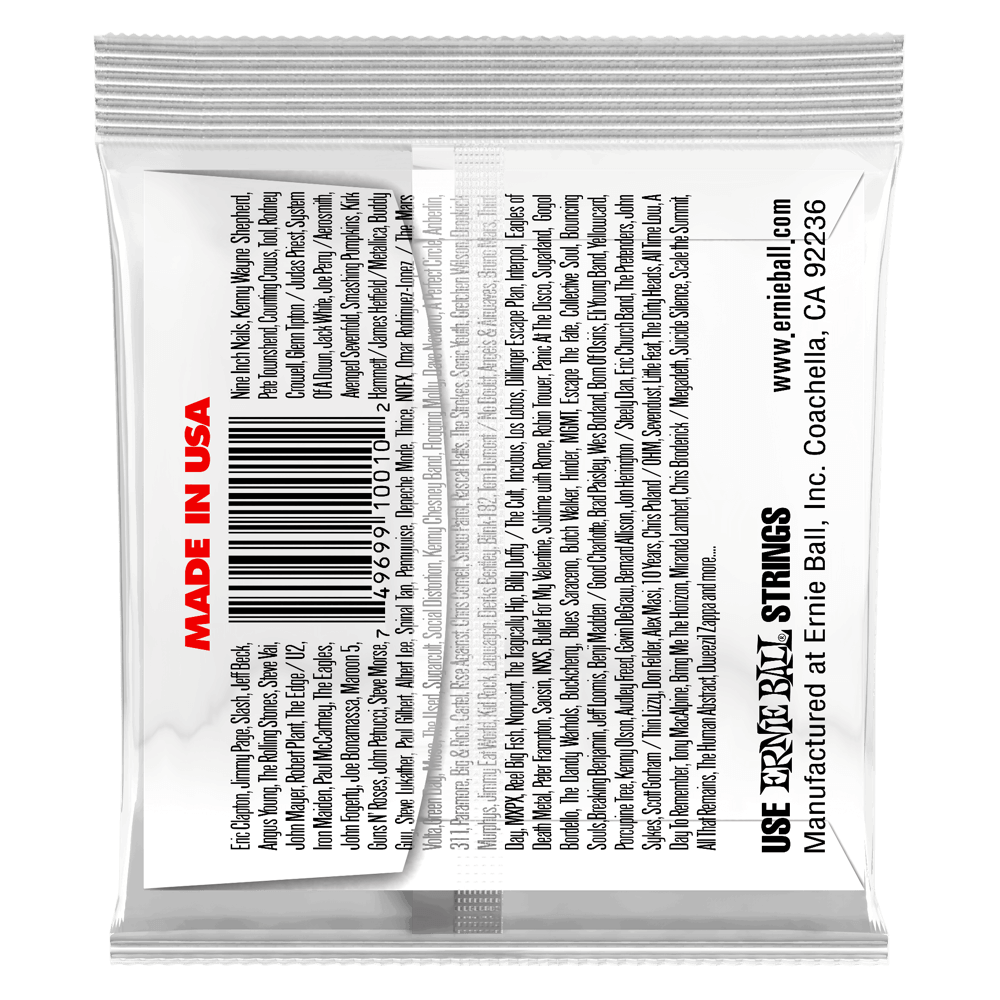 .010 Plain Steel Electric or Acoustic Guitar Strings 6 Pack Back