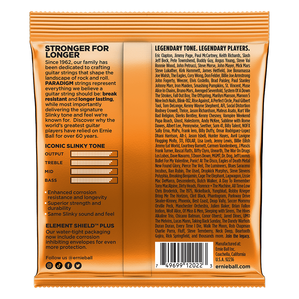 Hybrid Slinky Paradigm Electric Guitar Strings 9-46 Gauge Back