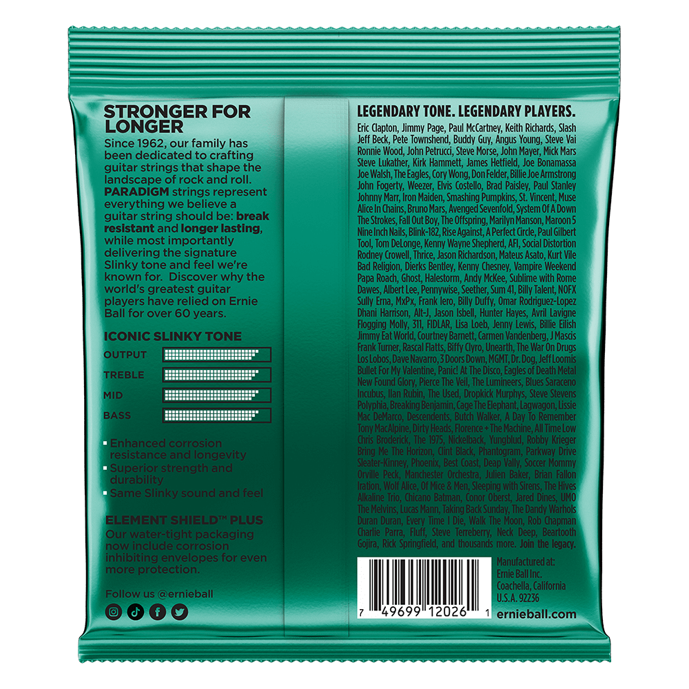 Not Even Slinky Paradigm Electric Guitar Strings 12-56 Gauge Back