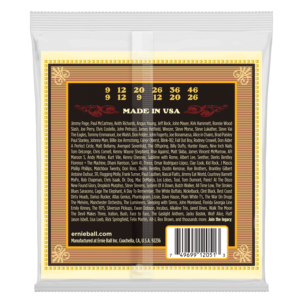 Soft Earthwood 80/20 Bronze Silk & Steel 12-String Acoustic Guitar Strings 9-46 Gauge Back