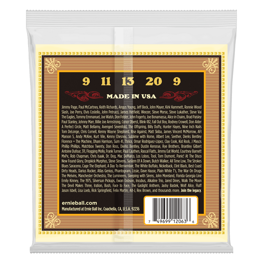 Cordes de guitare acoustique Earthwood 5-String Banjo Bluegrass Loop End 80/20 Bronze   Back