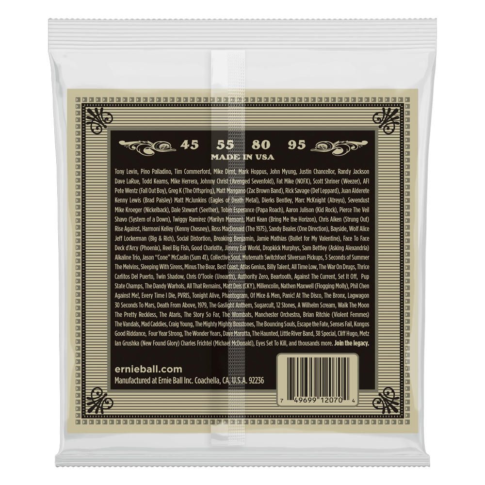 Cordes de basse acoustique Earthwood Phosphor Bronze   Back