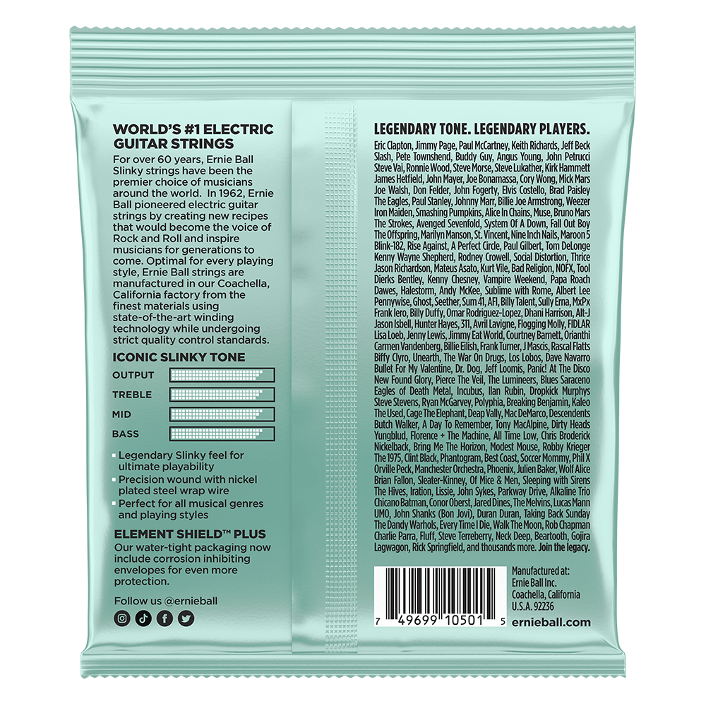 Mondo Slinky Nickel Wound Electric Guitar Strings 10.5-52 Gauge Back