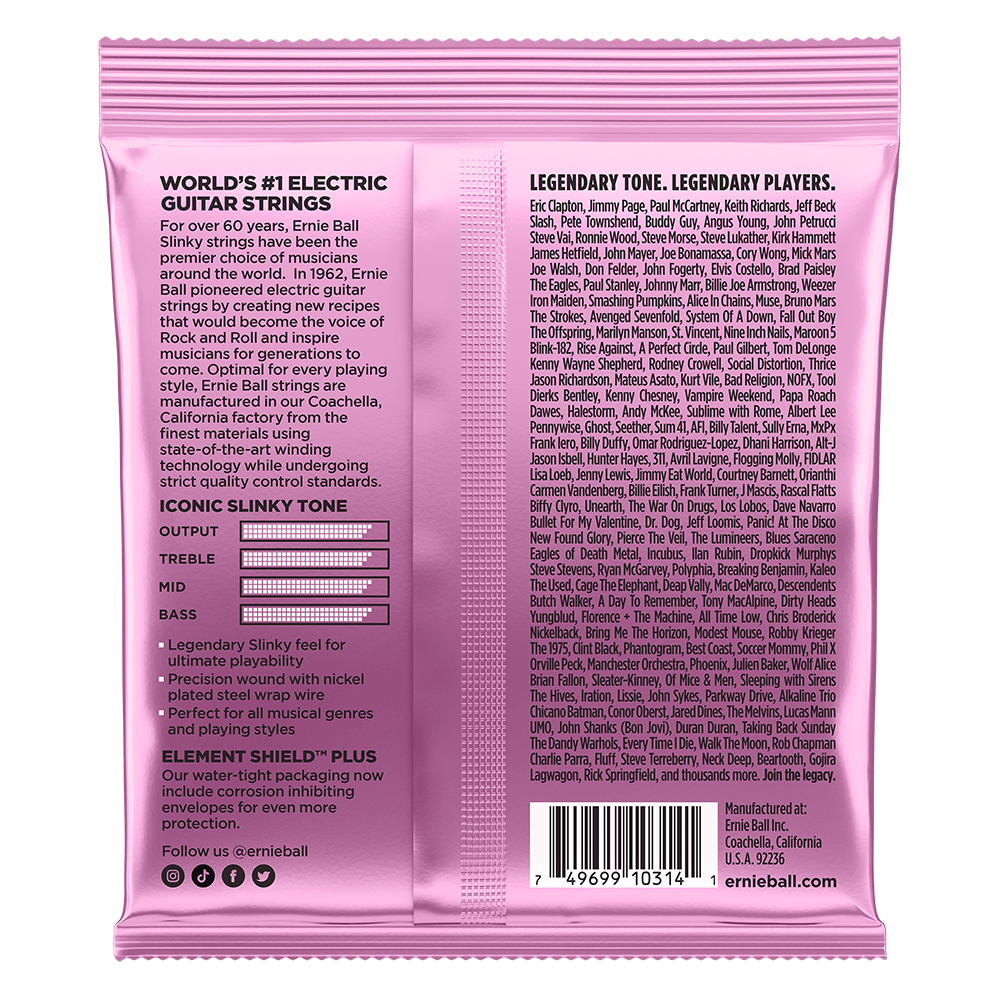 Mega Slinky Nickel Wound Electric Guitar Strings 10.5-48 Gauge Back