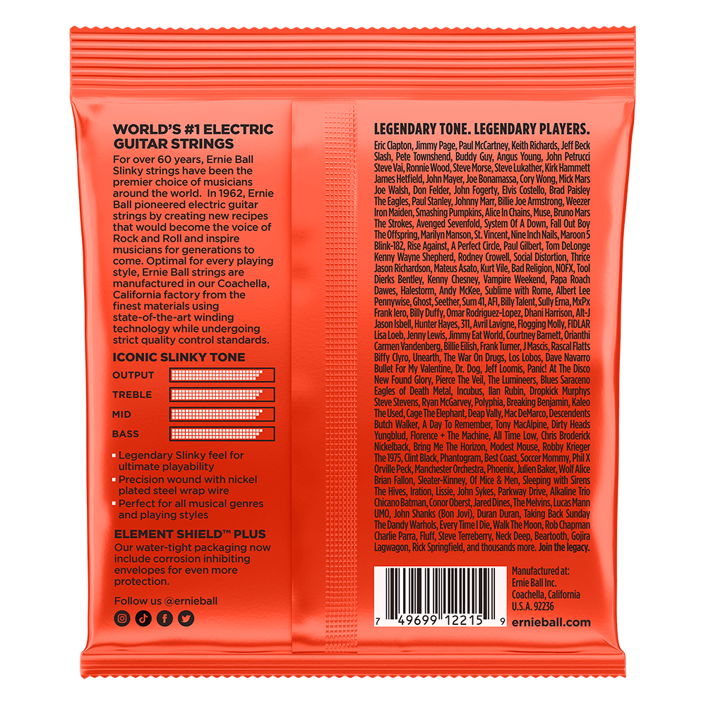 Skinny Top Heavy Bottom Slinky Nickel Wound Electric Guitar Strings 10-52 Gauge Back