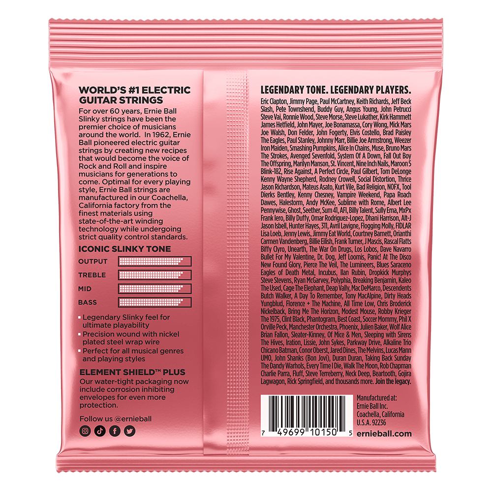 Zippy Slinky Nickel Wound Electric Guitar Strings 7-36 Gauge Back