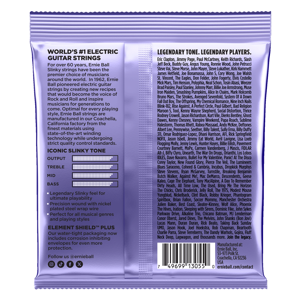 Silky Slinky Nickel Wound Electric Guitar Strings 9.5-48 Gauge Back