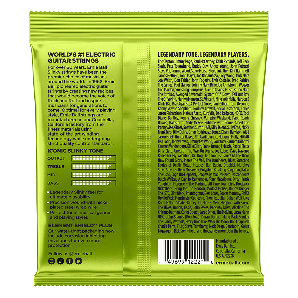Regular Slinky Nickel Wound Electric Guitar Strings 10-46 Gauge Back