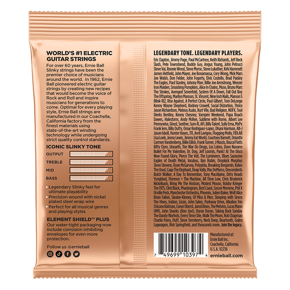 Turbo Slinky Nickel Wound Electric Guitar Strings 9.5-46 Gauge Back