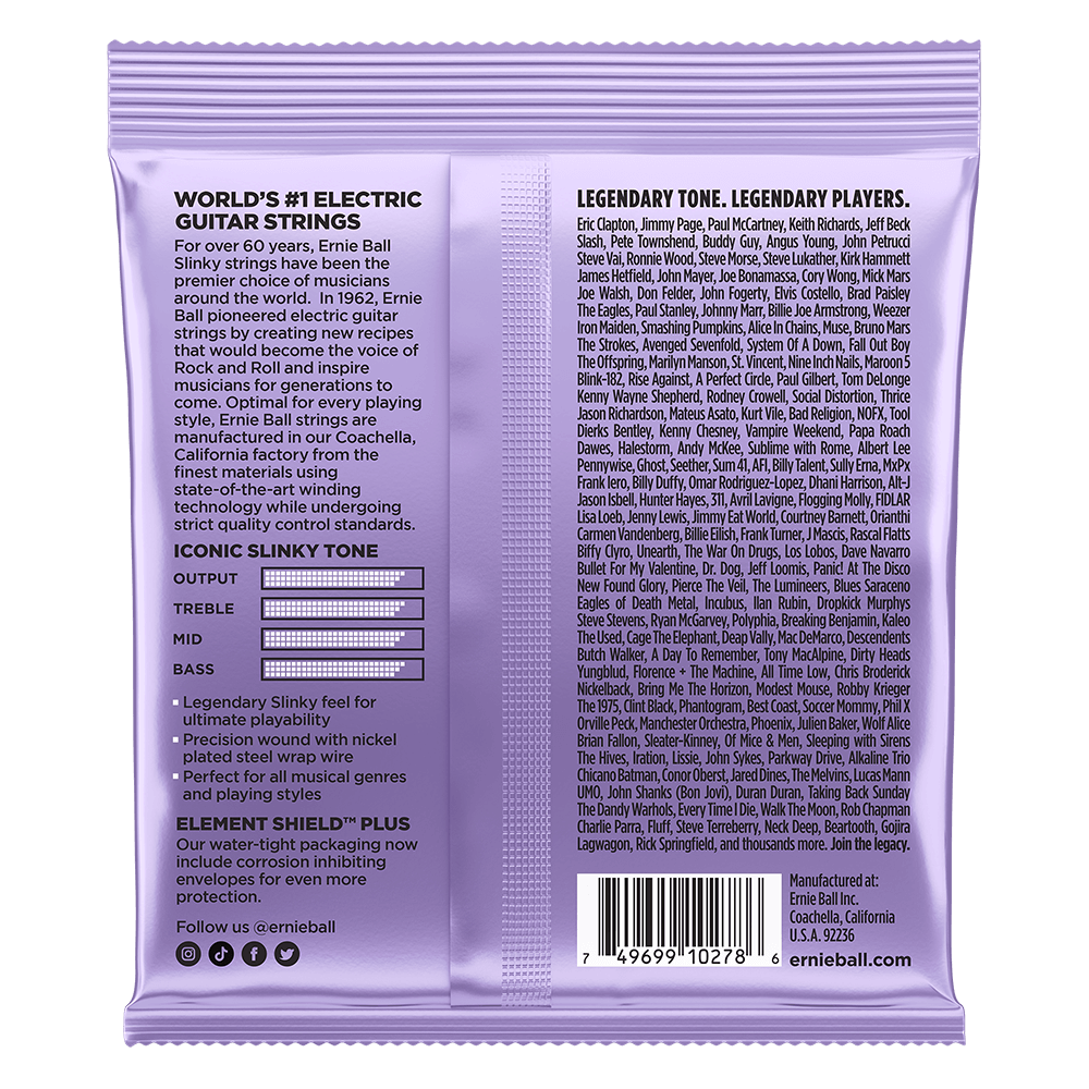 Ultra Slinky Nickel Wound Electric Guitar Strings 10-48 Gauge Back