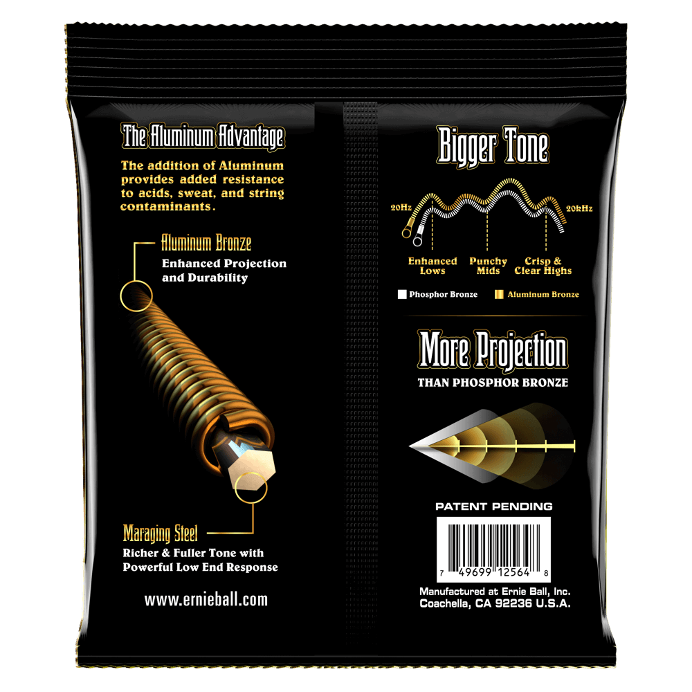 Medium Aluminum Bronze Acoustic Guitar Strings 13-56 Gauge Back