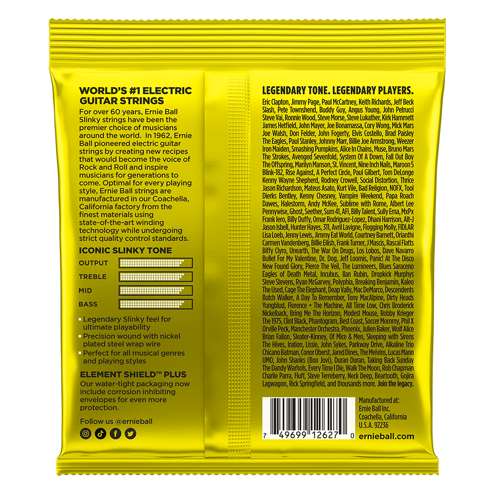 Beefy Slinky Nickel Wound Electric Guitar Strings 11-54 Gauge Back