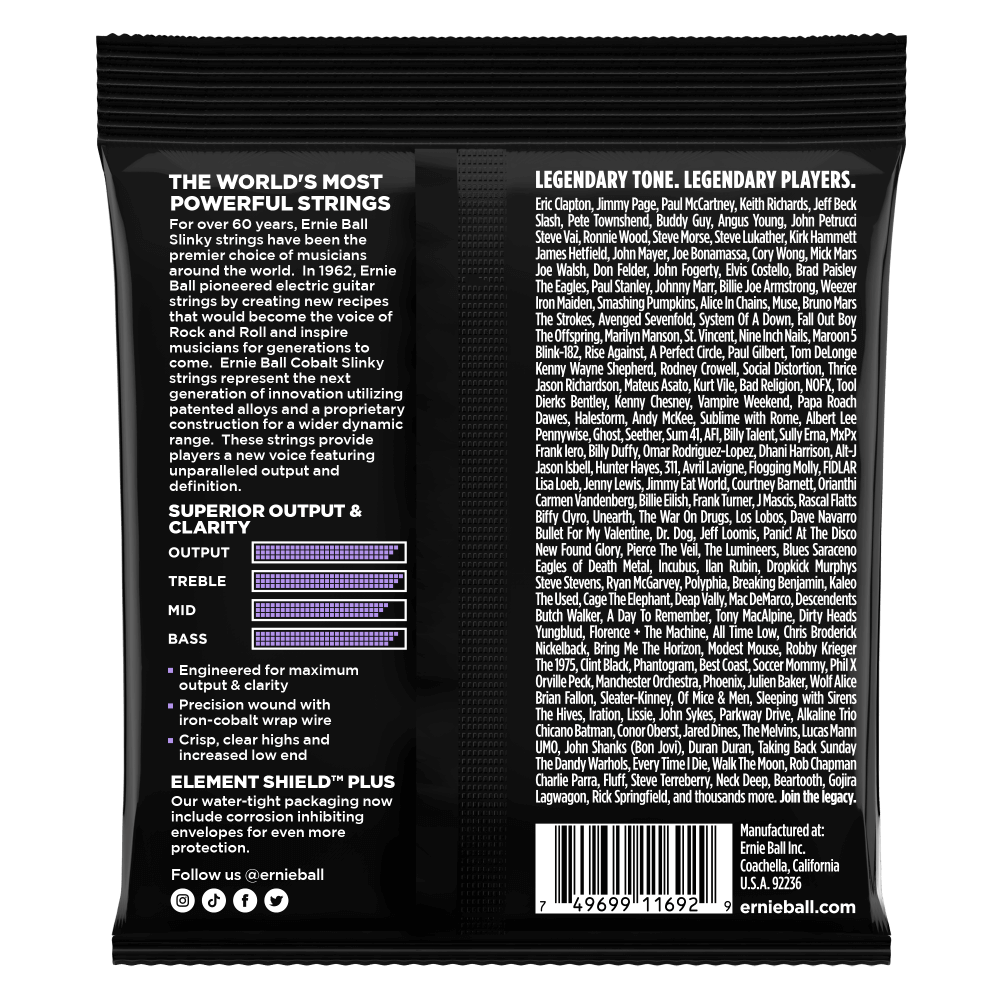 Cordes électriques Cobalt Ultra Slinky - Tirants 10-48 Back