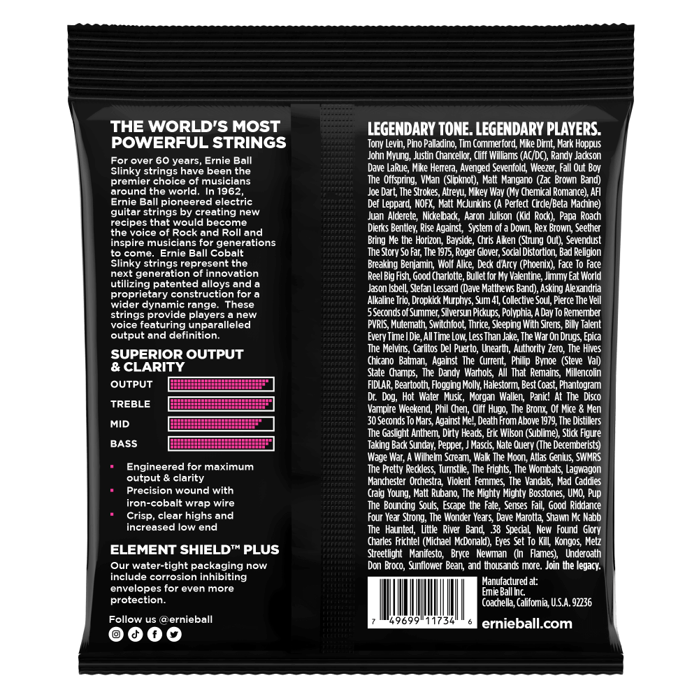Super Slinky Cobalt 5-String Electric Bass Strings 40-125 Gauge Back