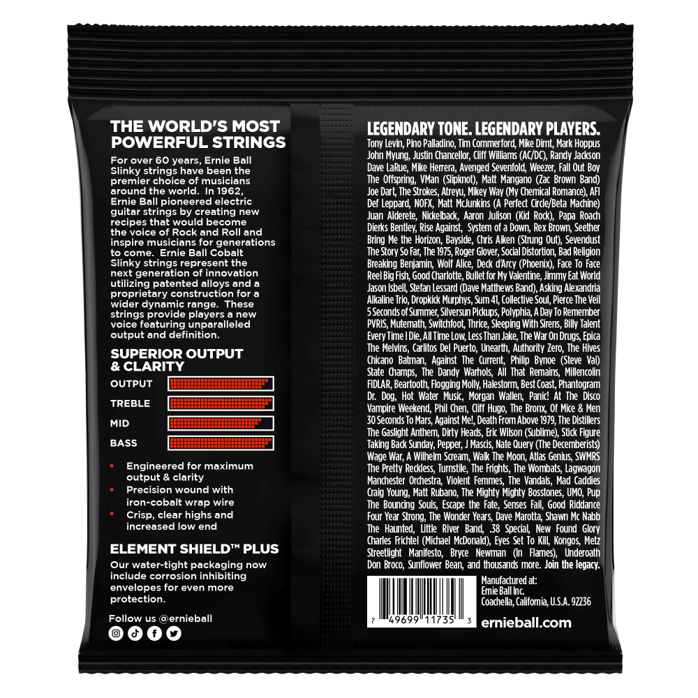 Slinky Cobalt 6-String Electric Bass Strings 32-130 Gauge Back