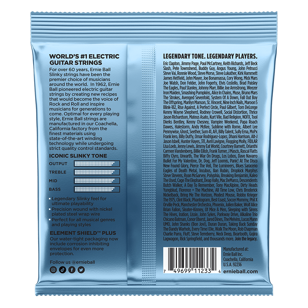 Primo Slinky Nickel Wound Electric Guitar Strings 9.5-44 Gauge - 3 Pack Back