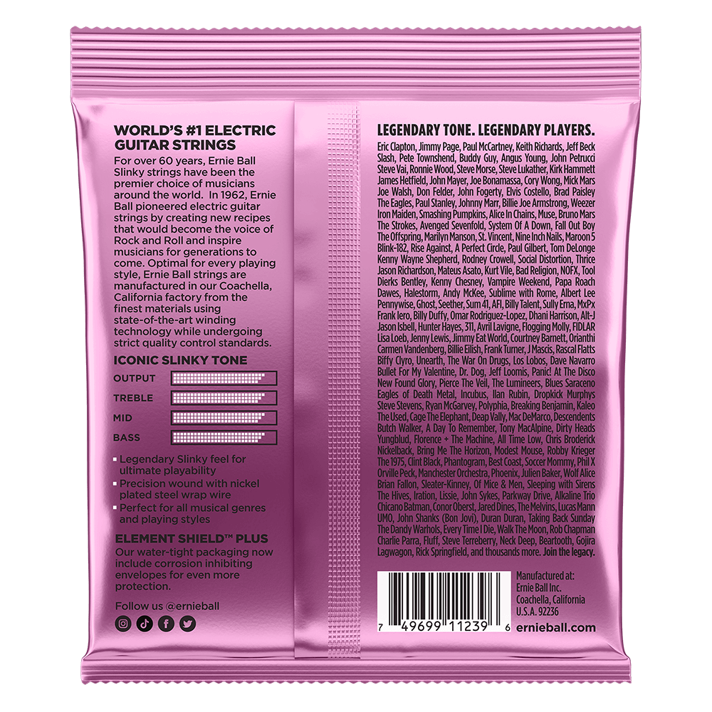 Mega Slinky Nickel Wound Electric Guitar Strings 10.5-48 Gauge - 3 Pack Back