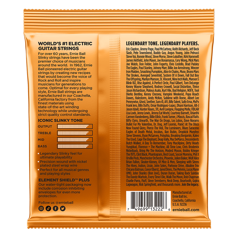 Hybrid Slinky Nickel Wound Electric Guitar Strings 9-46 Gauge - 3 Pack Back