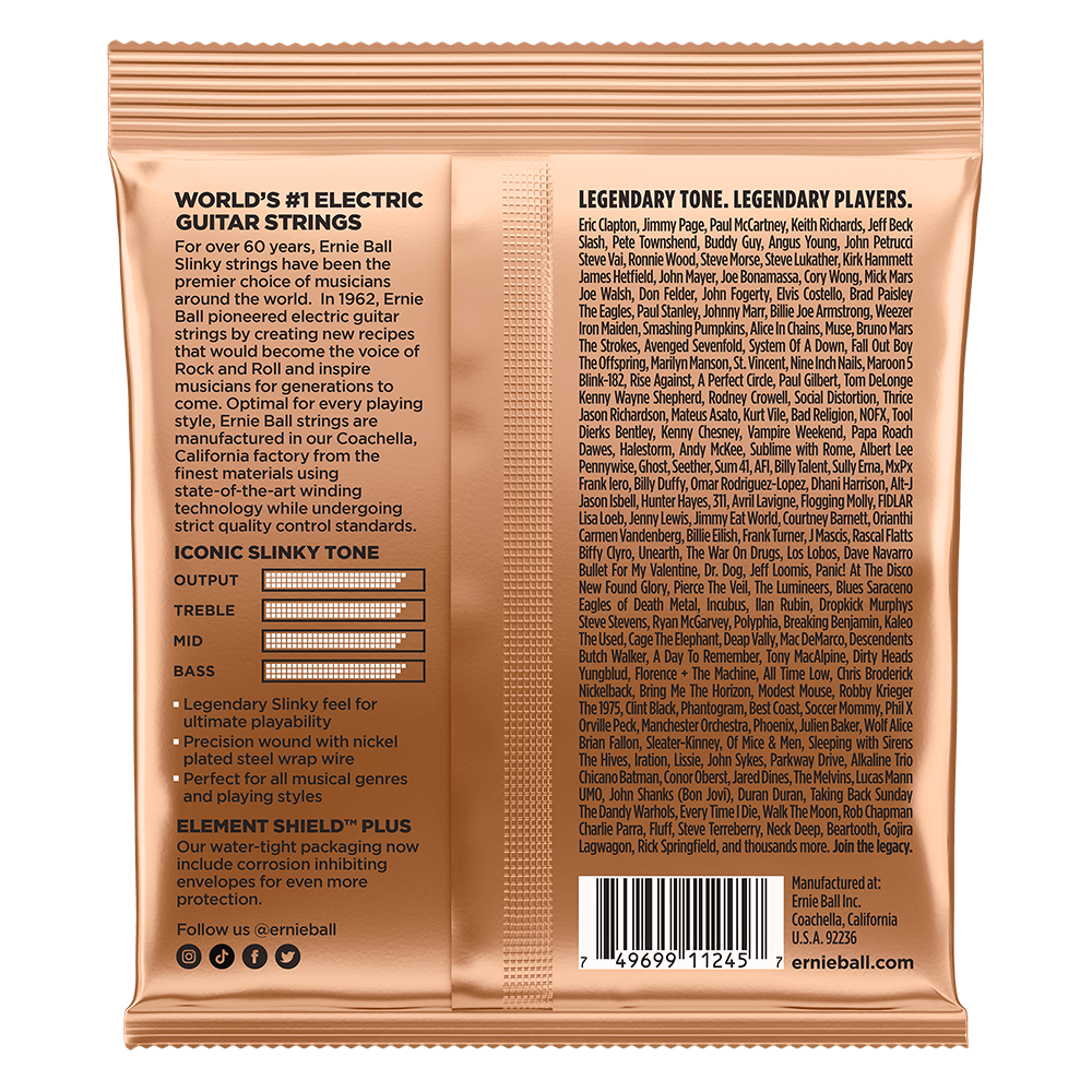 Turbo Slinky Nickel Wound Electric Guitar Strings 9.5-46 Gauge - 3 Pack Back