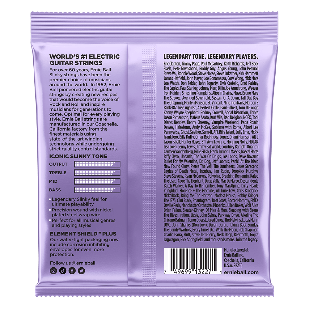 Ultra Slinky Nickel Wound Electric Guitar Strings 10-48 Gauge - 3 Pack Back