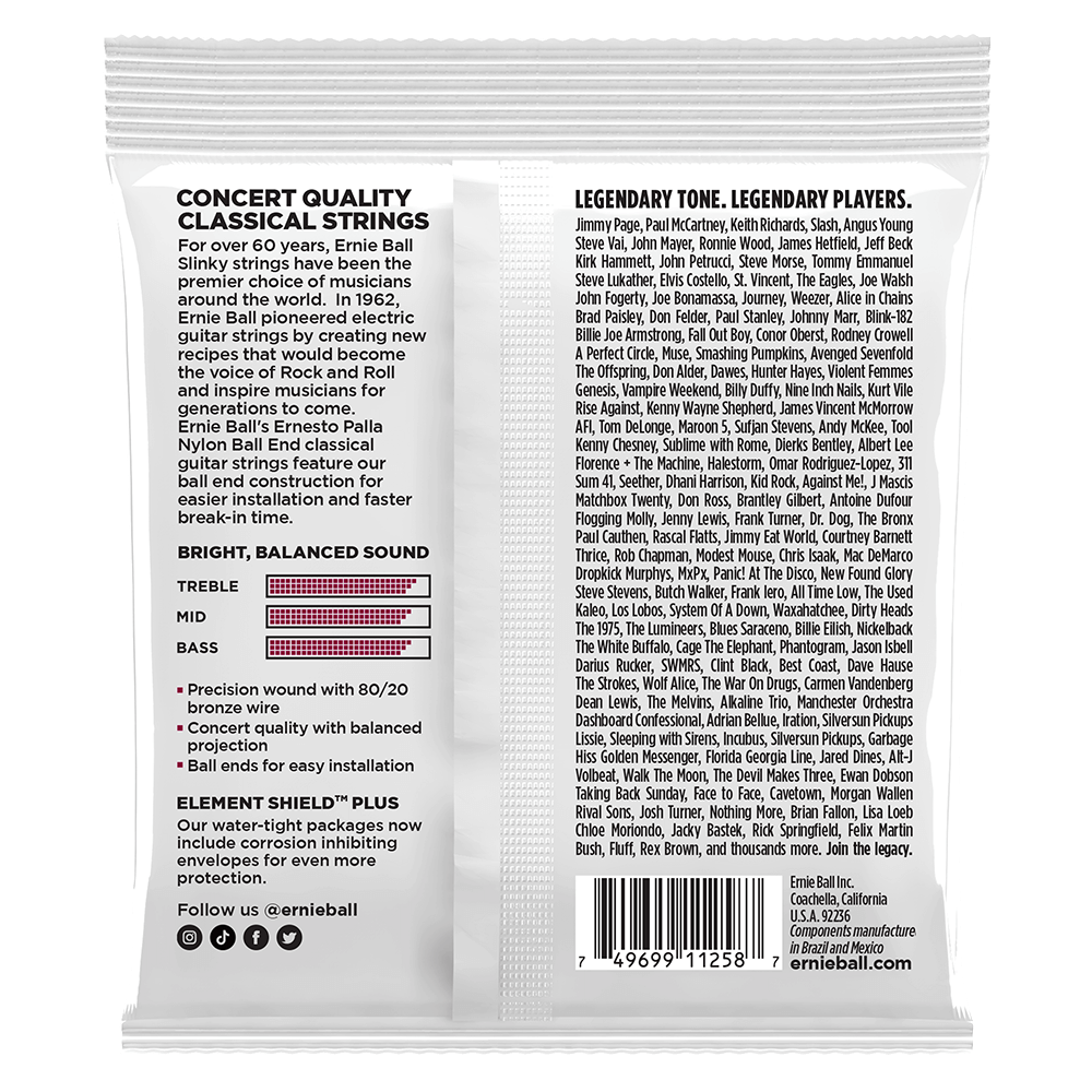 Ernesto Palla Nylon Ball End Classical Guitar Strings - Black & Gold - 3 Pack Back