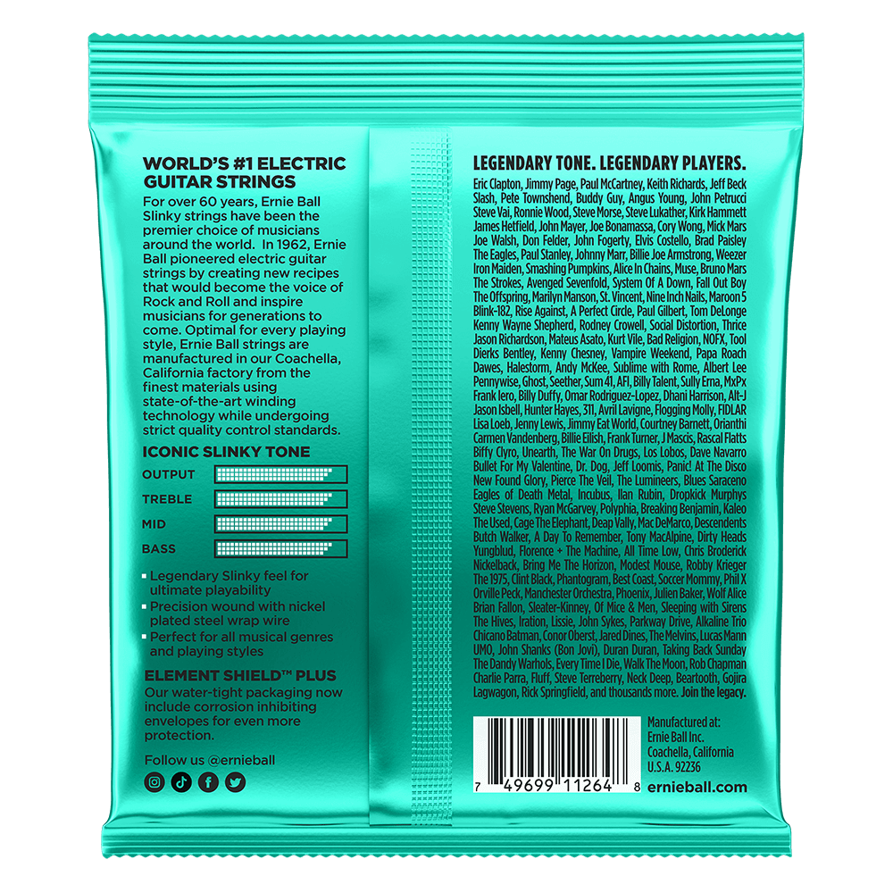 Not Even Slinky Nickel Wound Electric Guitar Strings 12-56 Gauge - 3 Pack Back