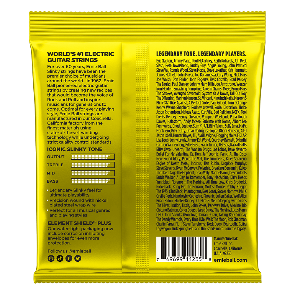 Beefy Slinky Nickel Wound Electric Guitar Strings 11-54 Gauge - 3 Pack Back