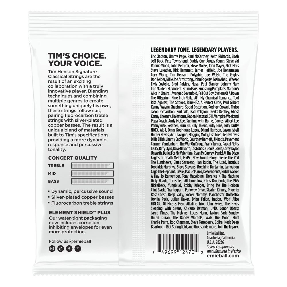 Tim Henson Signature Classical Guitar Strings - Medium Tension Back