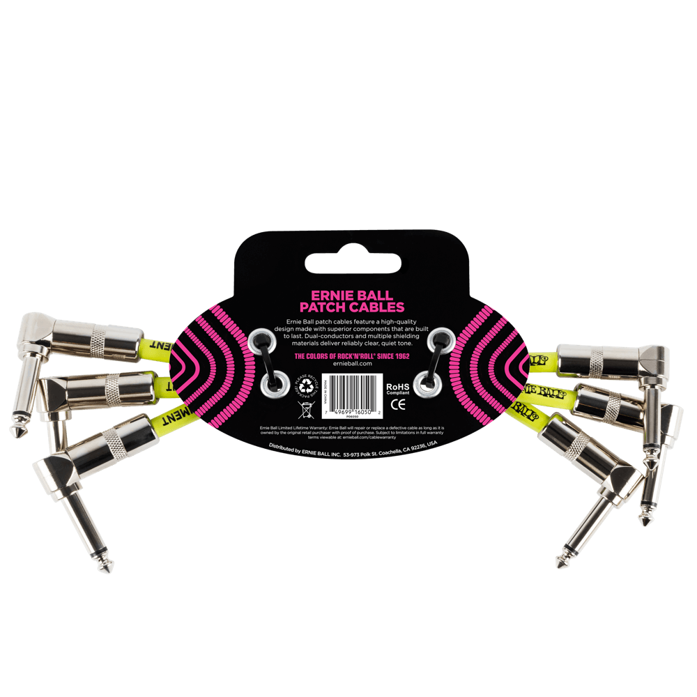 Classic Patch Cable Angle/Angle 6in - Black - 3 Pack Back