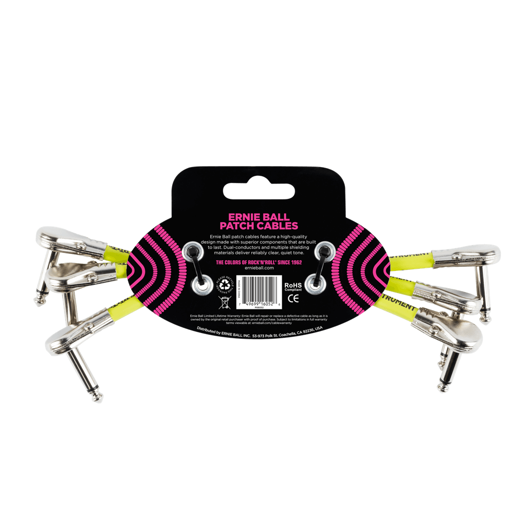 Classic Patch Cable Flat Angle/Flat Angle 6in - White - 3 Pack Back