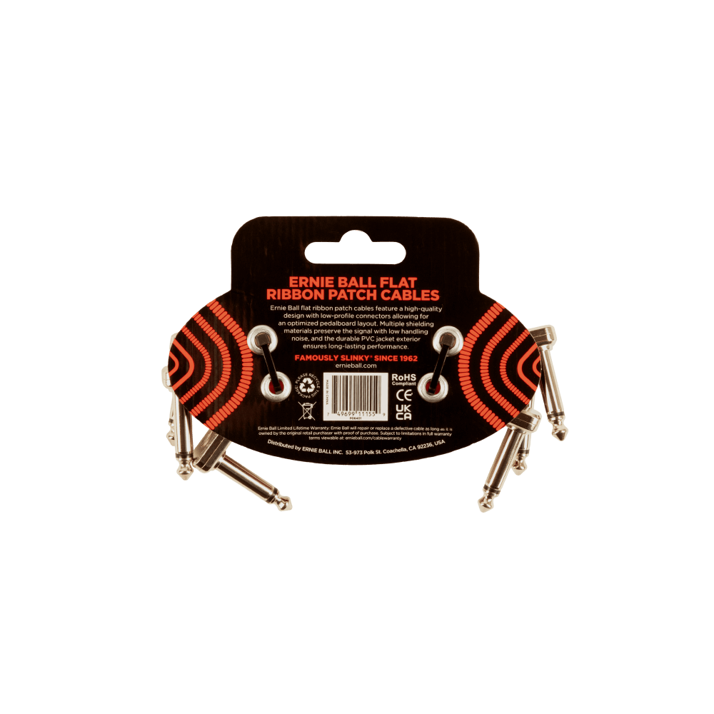 Flat Ribbon Patch Cable 3in - Red - 3 Pack Back