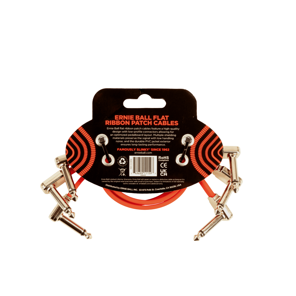 Flat Ribbon Patch Cable 12in - Red - 3 Pack Back
