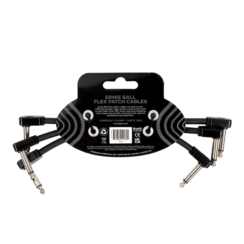 Flex Patch Cable 6in - Black - 3 Pack Back