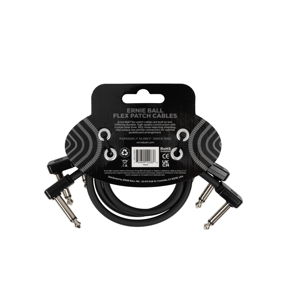 Flex Patch Cable 12in - Black - 3 Pack Back