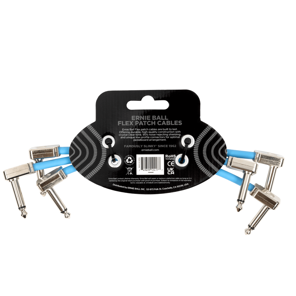 Flex Patch Cable 6in - Blue - 3 Pack Back