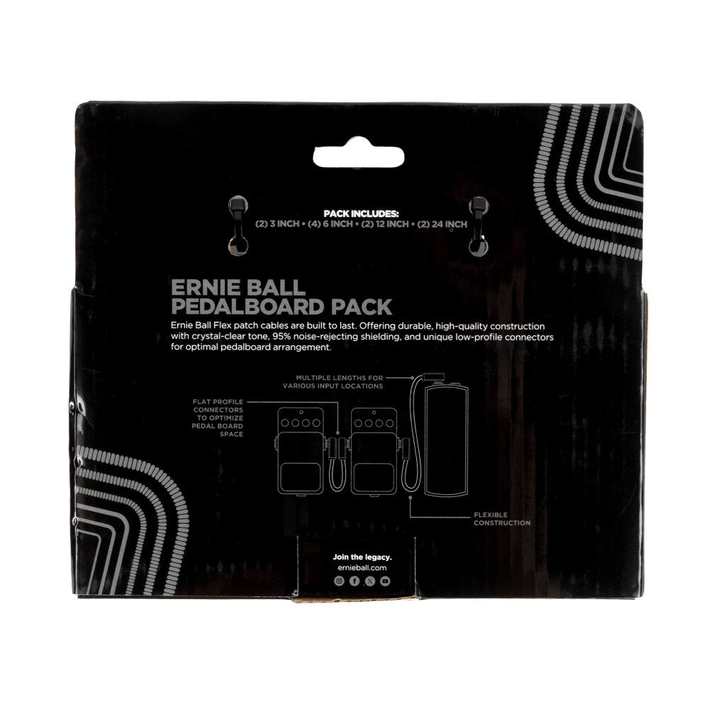 Flex Patch Cables Pedalboard Multi-Pack - Black Back