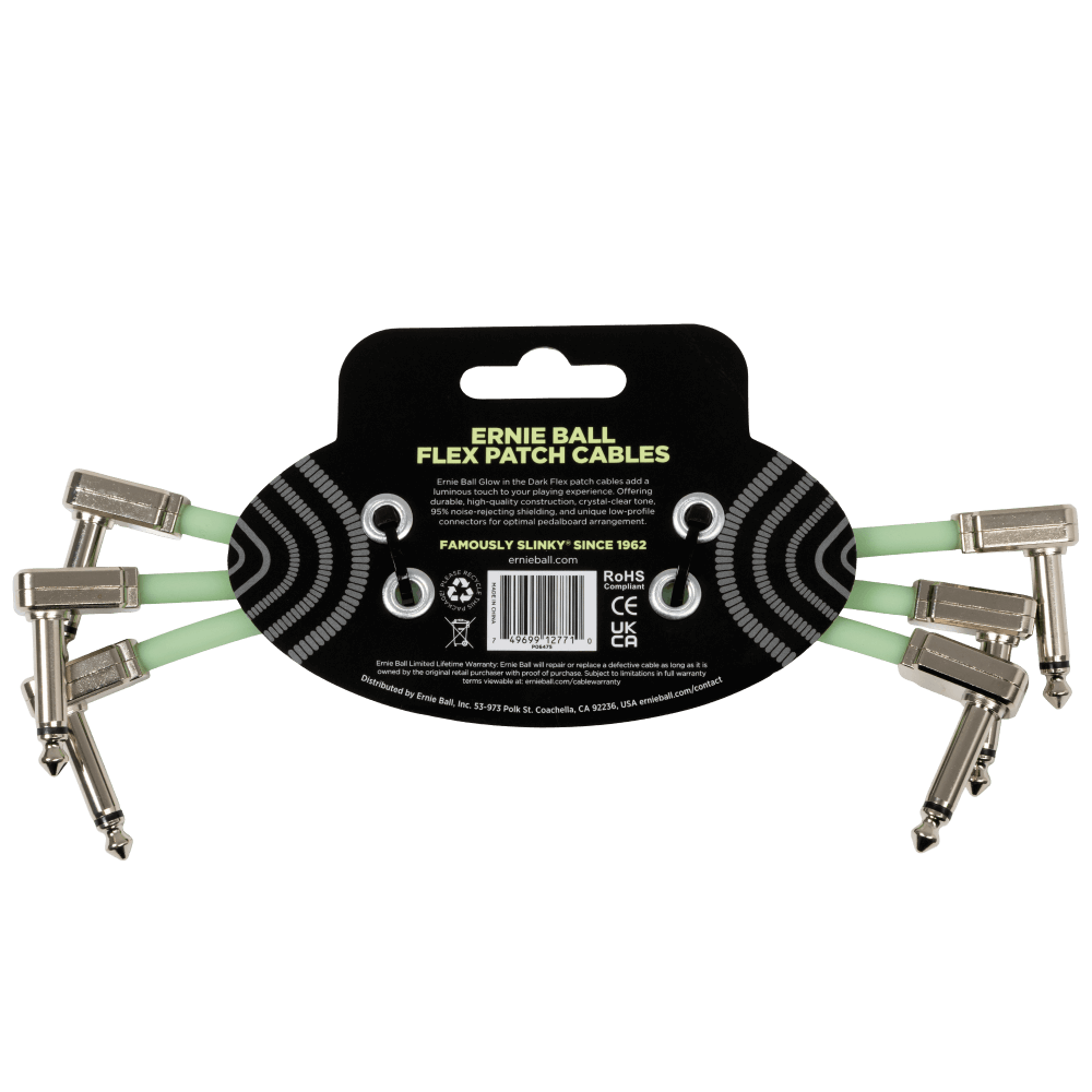 Flex Patch Cable 6in - Glow in Dark - 3 Pack Back
