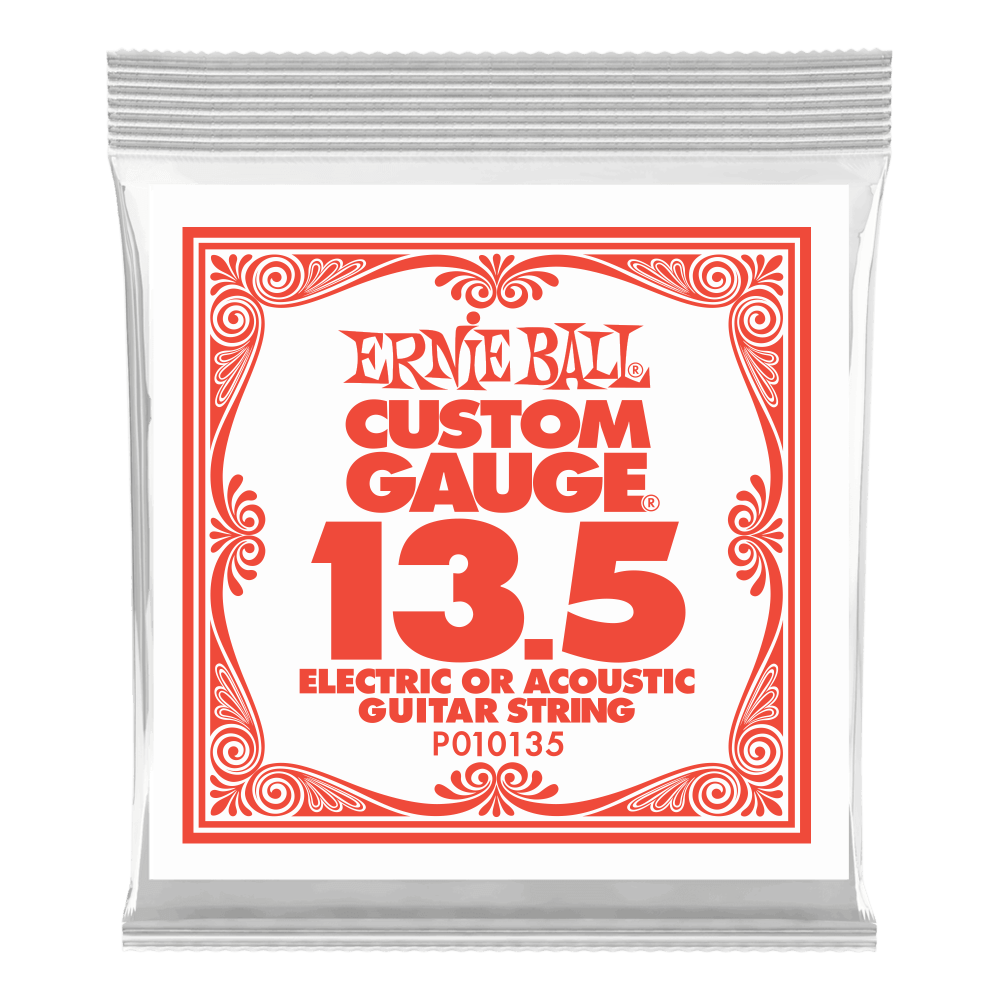 .0135 Plain Steel Electric or Acoustic Guitar Strings 6 Pack Front