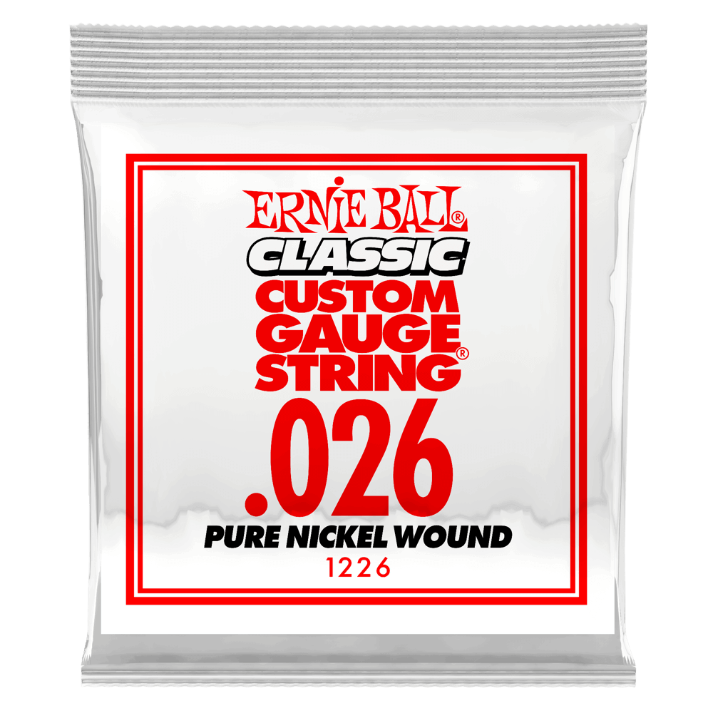 .026 Classic Pure Nickel Wound Electric Guitar Strings 6 Pack Front