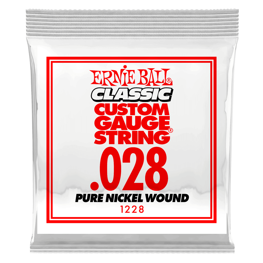 .028 Classic Pure Nickel Wound Electric Guitar Strings 6 Pack Front