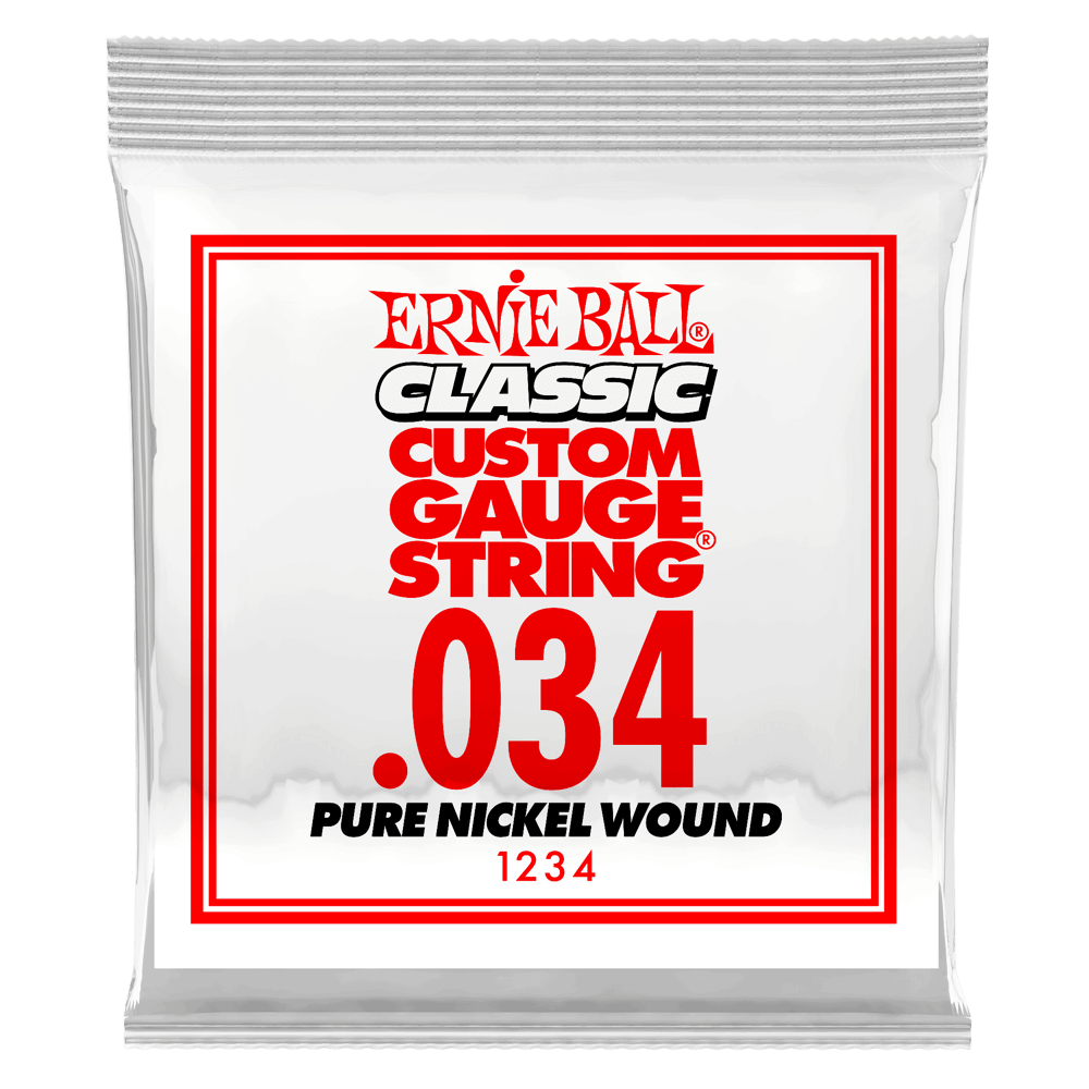 .034 Classic Pure Nickel Wound Electric Guitar Strings 6 Pack Front