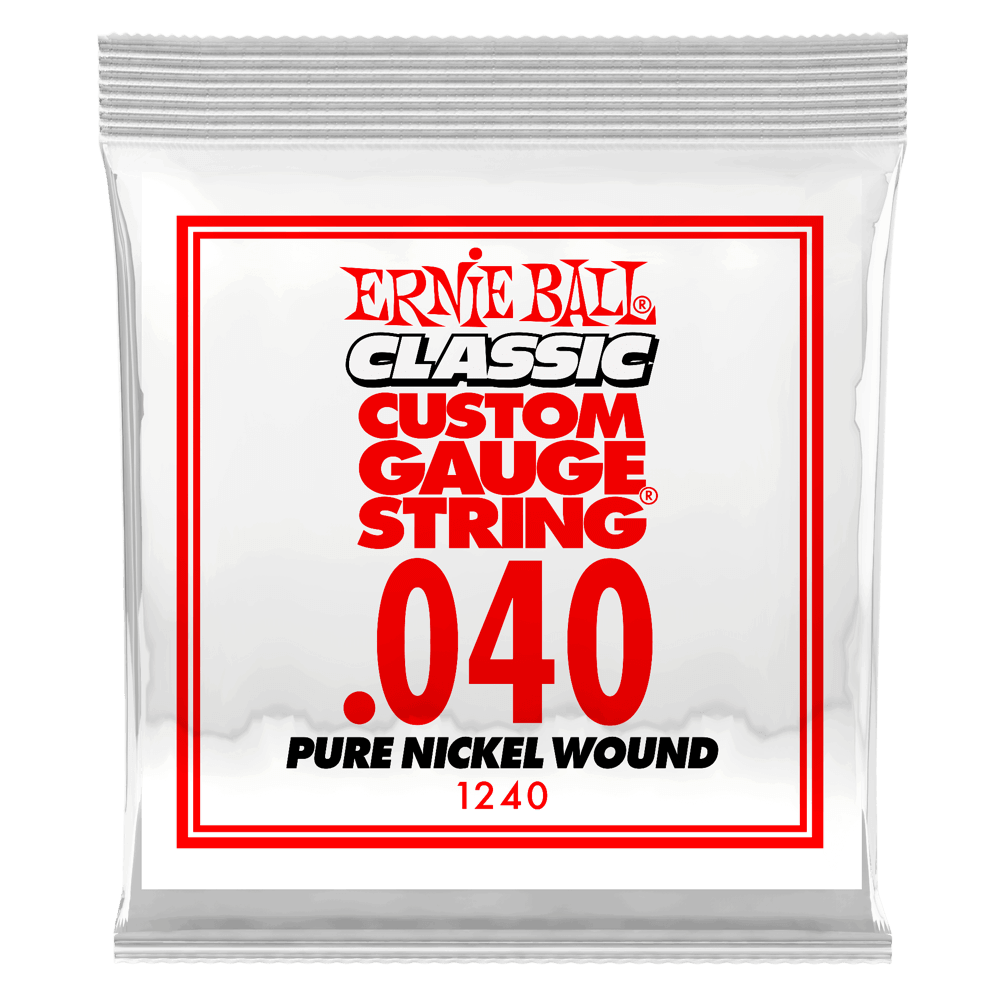 .040 Classic Pure Nickel Wound Electric Guitar Strings 6 Pack Front