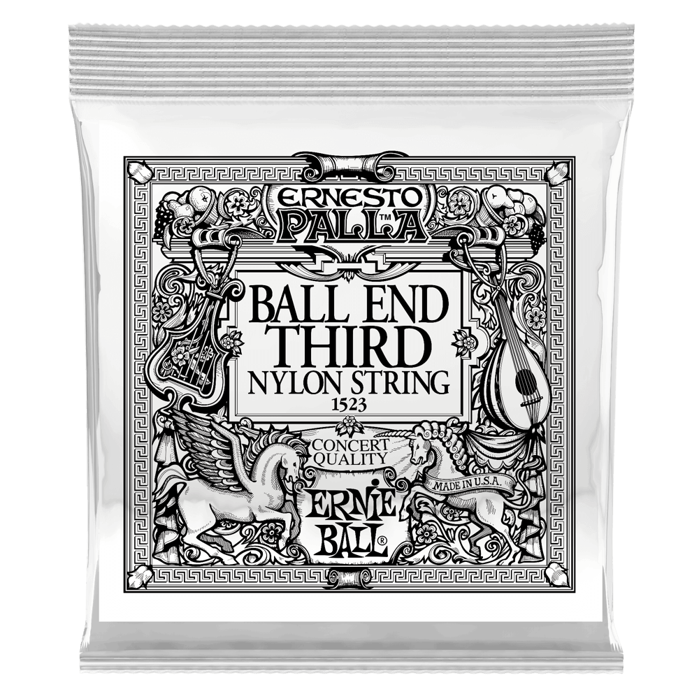 Paquet de 6 cordes Black 3rd Ernesto Palla Nylon Ball End Classical Front