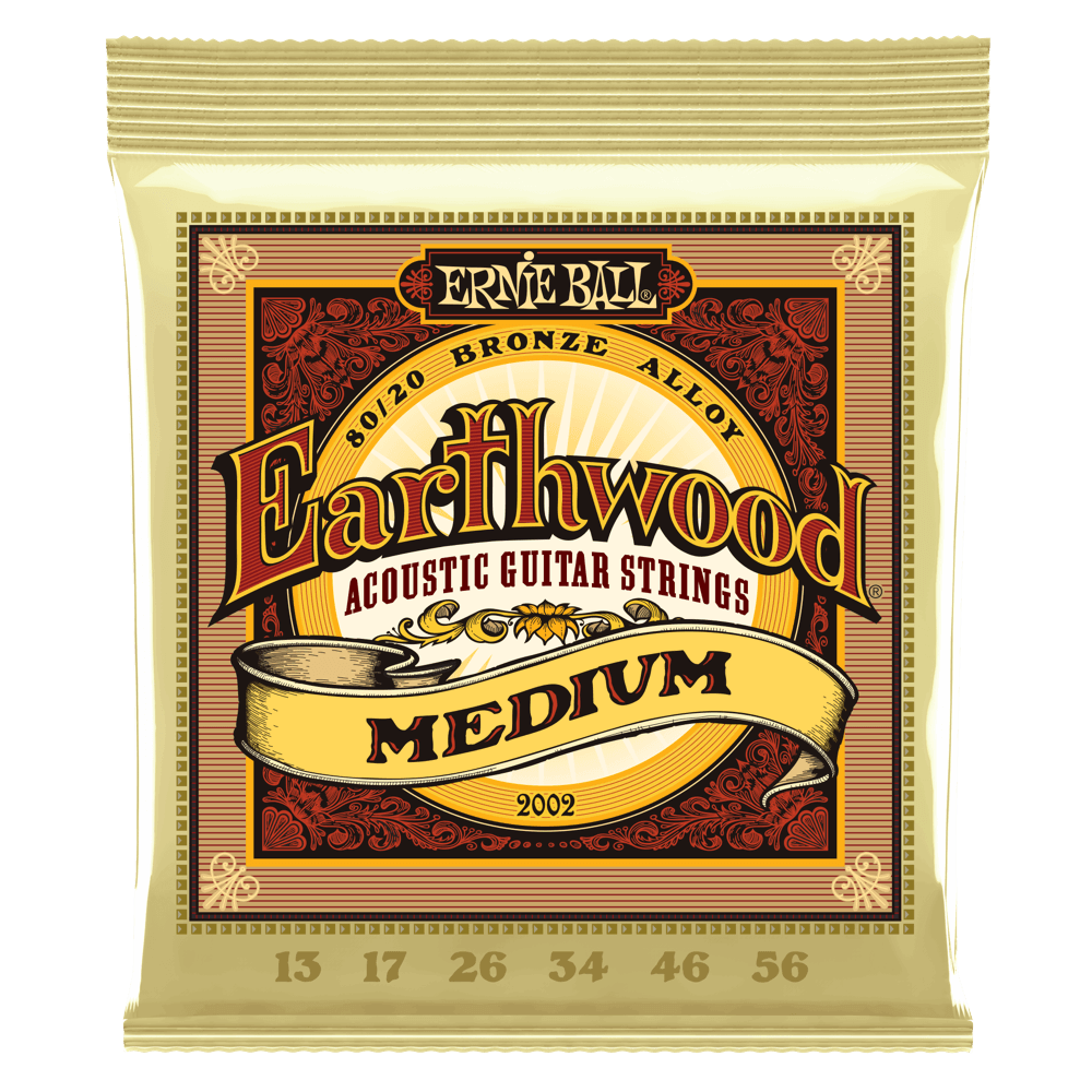 Medium Earthwood 80/20 Bronze Acoustic Guitar Strings 13-56 Gauge Front