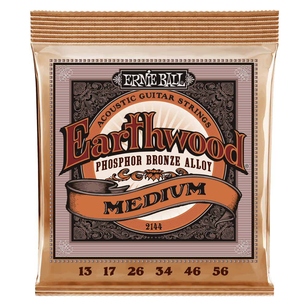 Medium Earthwood Phosphor Bronze Acoustic Guitar Strings 13-56 Gauge Front
