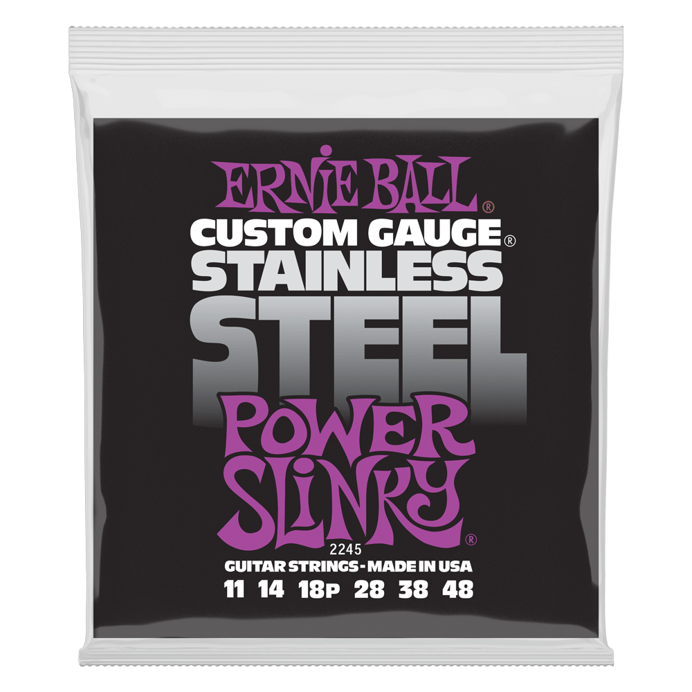 Power Slinky Stainless Steel Wound Electric Guitar Strings 11-48 Gauge Front