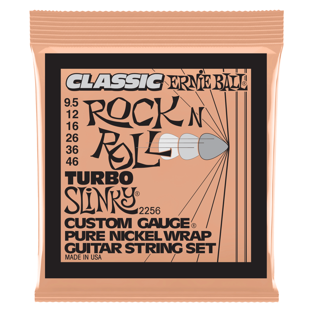 Turbo Slinky Classic Rock n Roll Pure Nickel Wrap Electric Guitar Strings 9.5-46 Gauge Front